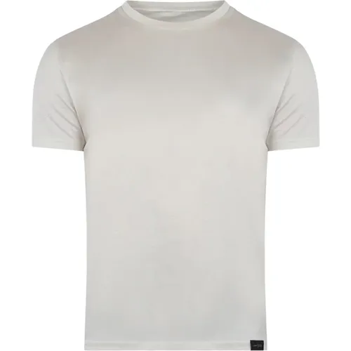 Graues T-Shirt mit Logoschild - Low Brand - Modalova