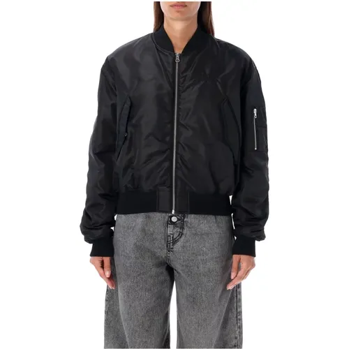 Schwarze Bomber Nylon Oberbekleidung Aw24 - MM6 Maison Margiela - Modalova