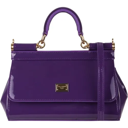 Small Sicily Patent-Leather Bag , female, Sizes: ONE SIZE - Dolce & Gabbana - Modalova