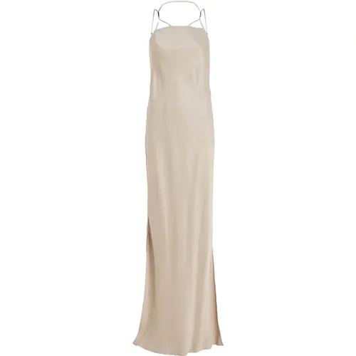 Neutral Taupe Midi Dress , female, Sizes: M, S, XS - Calvin Klein - Modalova