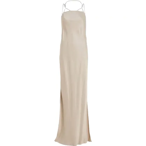 Neutraler Taupe Midi Kleid , Damen, Größe: XS - Calvin Klein - Modalova