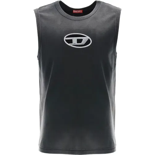 Sleeveless Top With Oval D Logo , male, Sizes: S, M, XS, XL, L, 2XS - Diesel - Modalova