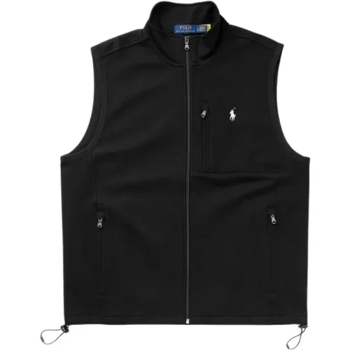 Ärmellose Schwarze Baumwoll-Polyester-Jacke , Herren, Größe: L - Polo Ralph Lauren - Modalova