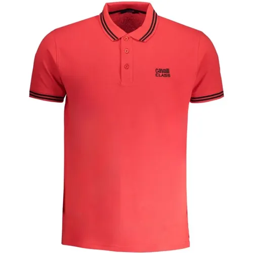 Rotes Baumwoll-Poloshirt mit Kurzen Ärmeln , Herren, Größe: M - Cavalli Class - Modalova