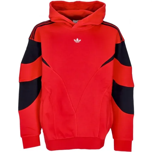 Cutline Hoodie Scarlet/Black Streetwear , Herren, Größe: L - Adidas - Modalova