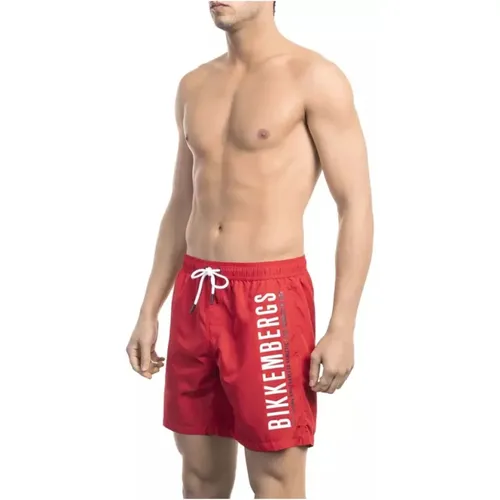 Swim Shorts with Side Print , male, Sizes: L, M, 2XL, XL, S - Bikkembergs - Modalova