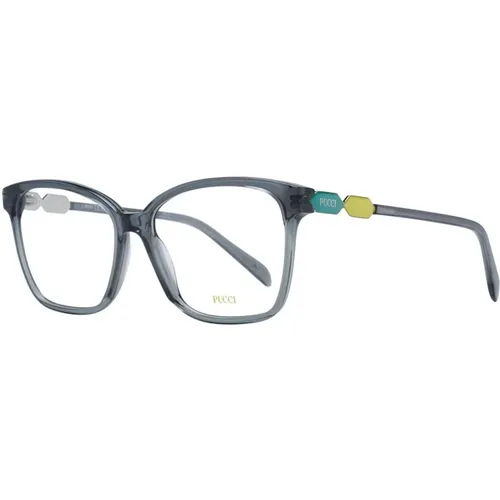 Graue Eckige Optische Brillen , Damen, Größe: ONE Size - EMILIO PUCCI - Modalova