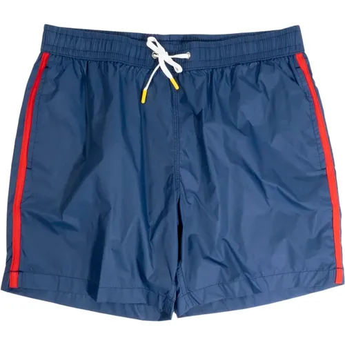 Mid-Length Swim Shorts with Stripe , male, Sizes: XL - Hartford - Modalova