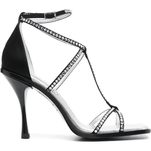 Elegant Crystal High Heel Sandals , female, Sizes: 6 UK, 4 UK, 7 UK, 3 UK - Dsquared2 - Modalova