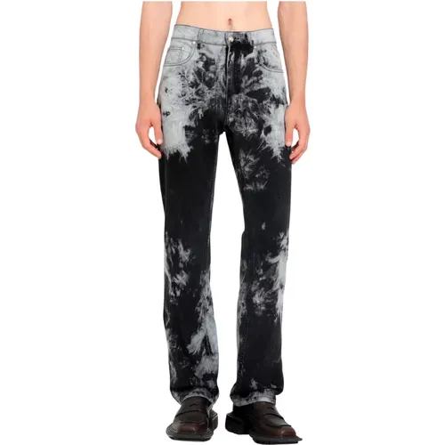 Smoke Tie Dye Denim Straight Leg Jeans , male, Sizes: S - Louis Gabriel Nouchi - Modalova