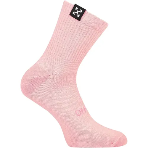 Logo Low Socks Cotton Blend , female, Sizes: ONE SIZE - Off White - Modalova