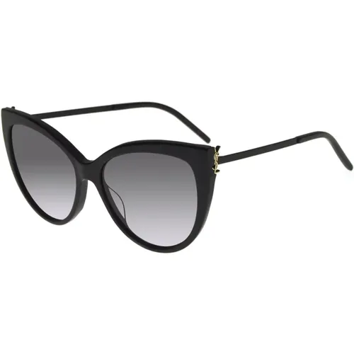Gold/Grey Shaded Sunglasses - Saint Laurent - Modalova