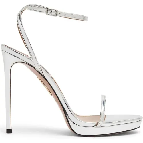Silver Metallic High Heel Sandals , female, Sizes: 7 UK - Aquazzura - Modalova