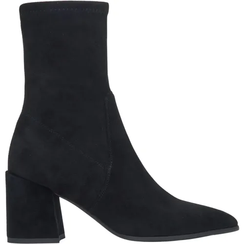 Women's Velour Ankle Boots on a Block Heel with an Elastic Upper Er00115889 , female, Sizes: 5 UK, 7 UK, 4 UK, 6 UK, 8 UK - Estro - Modalova