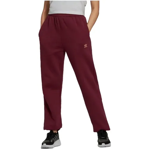 Burgundy Sporty Sweatpants Classic Fit , female, Sizes: 3 UK - Adidas - Modalova