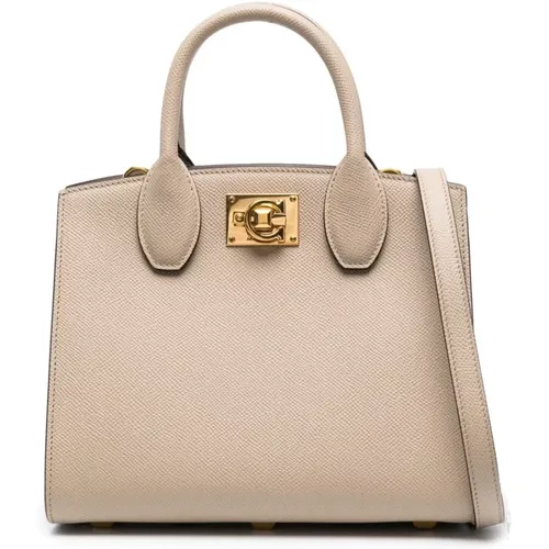 Tote Bag with Gold Details , female, Sizes: ONE SIZE - Salvatore Ferragamo - Modalova
