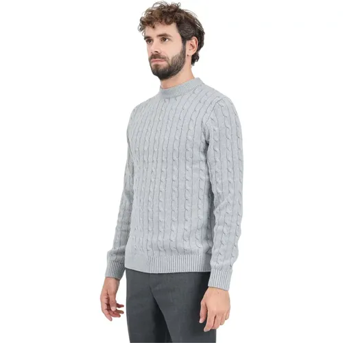 Grauer Strick Rundhals Pullover - Selected Homme - Modalova