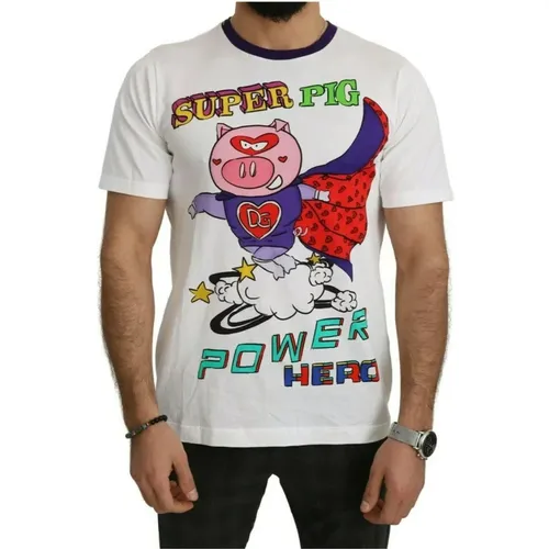 Jahr des Schweins T-Shirt , Herren, Größe: XS - Dolce & Gabbana - Modalova