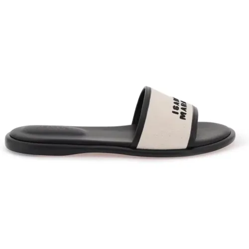 Canvas and Leather Slides Vikee , female, Sizes: 4 UK, 5 UK, 3 UK, 6 UK - Isabel marant - Modalova