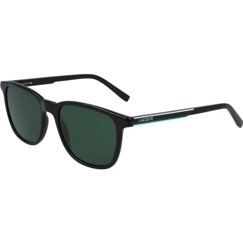 Schwarz/Grüne Sonnenbrille , Herren, Größe: 53 MM - Lacoste - Modalova