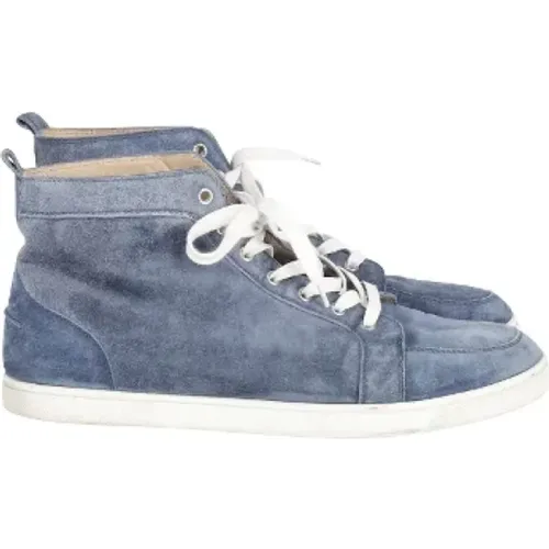 Pre-owned Suede sneakers , female, Sizes: 10 1/2 UK - Christian Louboutin Pre-owned - Modalova