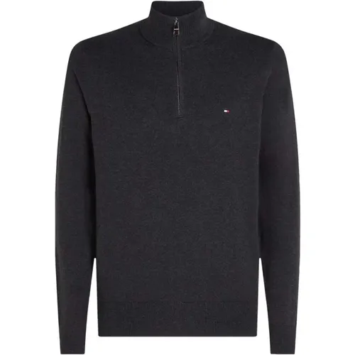 Grauer Pullover mit Polokragen , Herren, Größe: 3XL - Tommy Hilfiger - Modalova