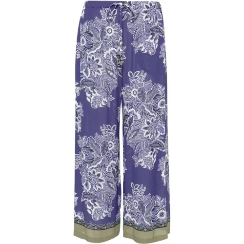 Blue Beachwear Silk Crop Trousers , female, Sizes: L, M - ETRO - Modalova