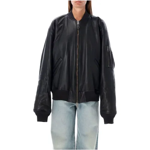 Soft Leather Bomber Jacket , female, Sizes: XS, S - Balenciaga - Modalova