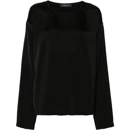 Schwarze Shirts für Frauen Ss24 , Damen, Größe: XS - Fabiana Filippi - Modalova