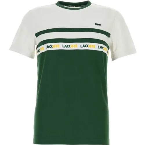 Zweifarbiger Polyester-T-Shirt , Herren, Größe: S - Lacoste - Modalova