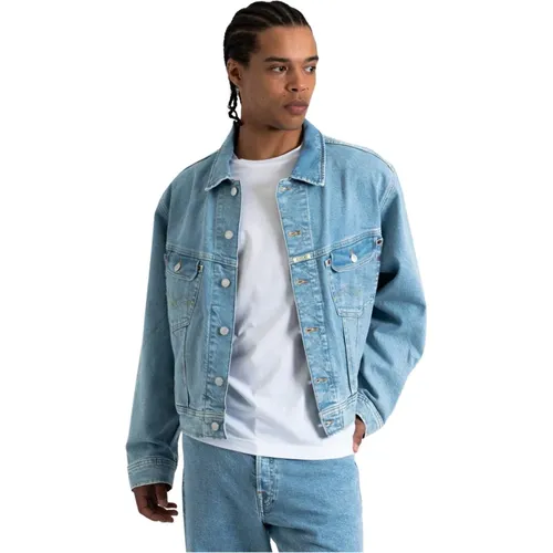 Denimjacke mit Elasthan , Herren, Größe: M - Replay - Modalova