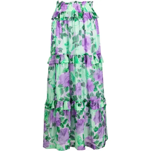 Green Silk Maxi Skirt , female, Sizes: XS - P.a.r.o.s.h. - Modalova