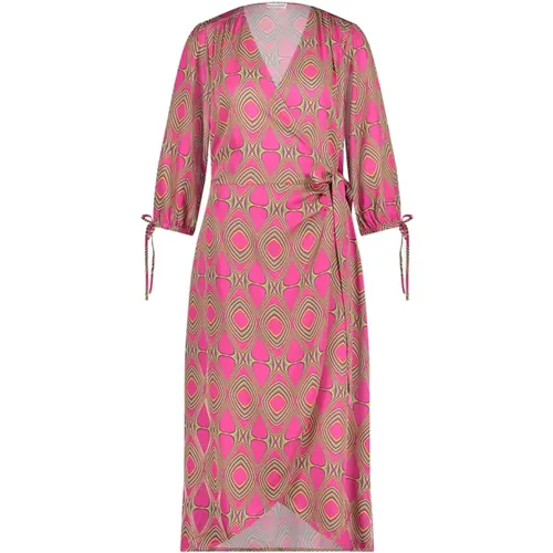 Fuxia Eco Viskose Midi Kleid , Damen, Größe: M - Jane Lushka - Modalova