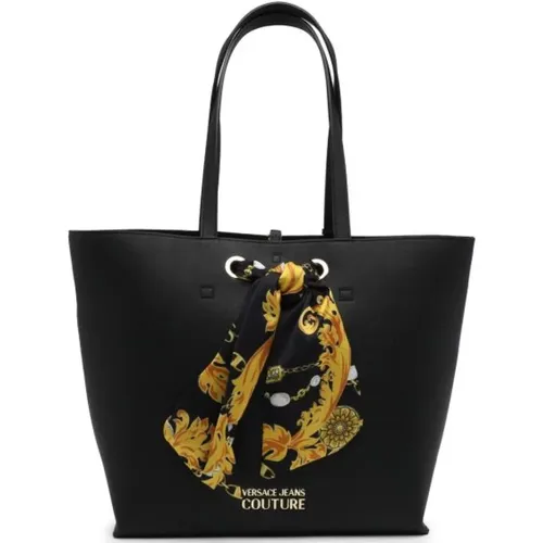 Schwarze Shoppingtasche mit Foulard und Pochette - Versace Jeans Couture - Modalova