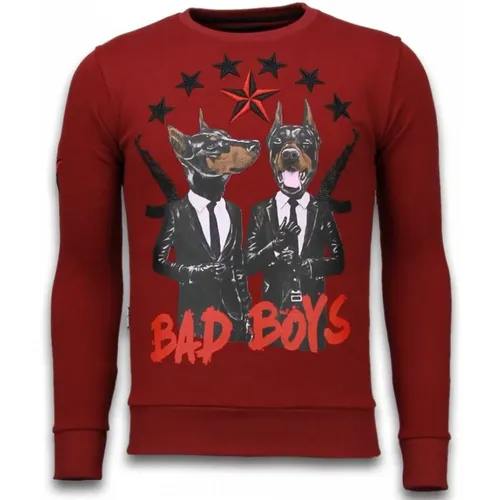 Bad Boys Dogs Rhinestone - Herren Pullover - 5918B , Herren, Größe: XL - Local Fanatic - Modalova