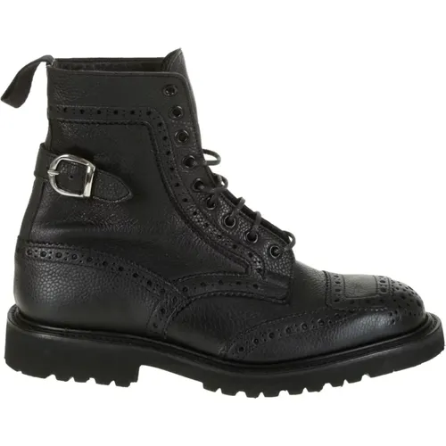 Hammered Leather Ankle Boot , male, Sizes: 10 1/2 UK, 10 UK - Tricker's - Modalova