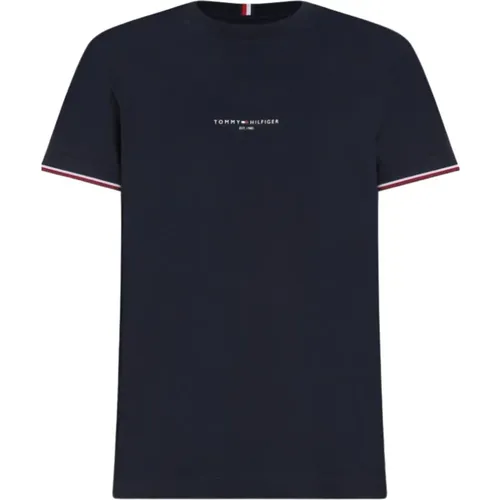 Marine Logo Tipped Tee Shirt , Herren, Größe: S - Tommy Hilfiger - Modalova