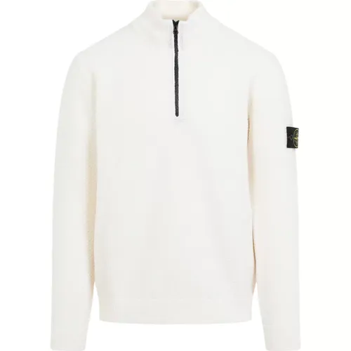 Weißer Wollpullover Sweater Aw24 , Herren, Größe: L - Stone Island - Modalova