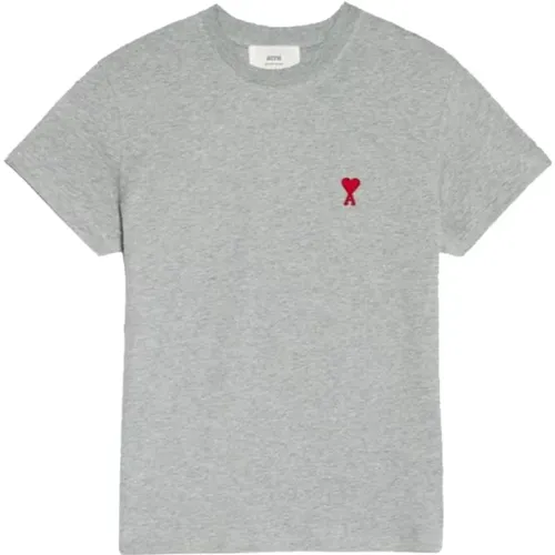 Graues Baumwoll-T-Shirt , Herren, Größe: 3XL - Ami Paris - Modalova
