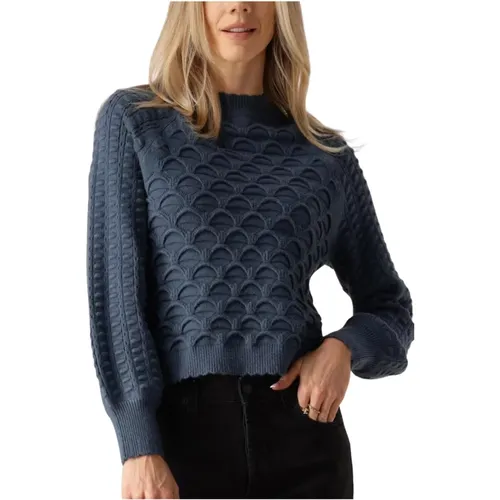 Blauer Strickpullover , Damen, Größe: S - Object - Modalova