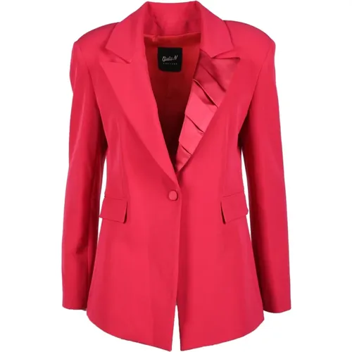 Elegante Jacke aus Polyester Elastan Mix , Damen, Größe: XS - Giulia N Couture - Modalova