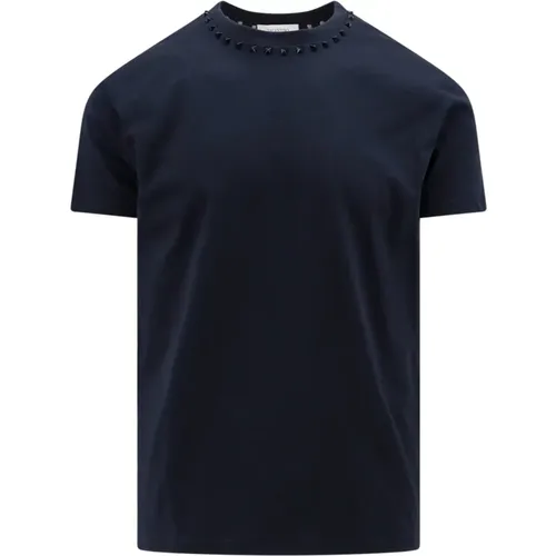 Ribbed Crew-Neck T-Shirt , male, Sizes: M - Valentino - Modalova
