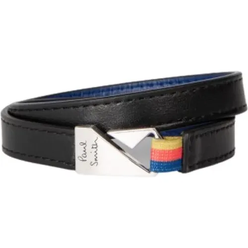 Leather Wrap Bracelet with Metal Clasp , unisex, Sizes: ONE SIZE - PS By Paul Smith - Modalova