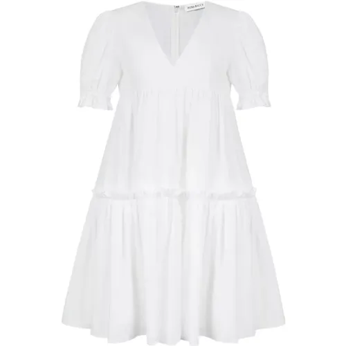 Weiße Poplin Babydoll-Kleid , Damen, Größe: 2XS - Nina Ricci - Modalova