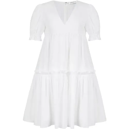 Weiße Poplin Babydoll-Kleid , Damen, Größe: L - Nina Ricci - Modalova