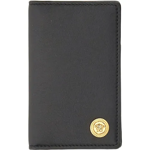 Medusa Biggie Leather Wallet , male, Sizes: ONE SIZE - Versace - Modalova