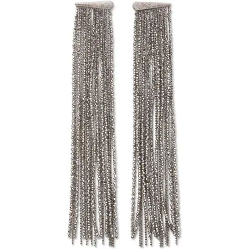 Monili Chain Silver Earrings , female, Sizes: ONE SIZE - BRUNELLO CUCINELLI - Modalova