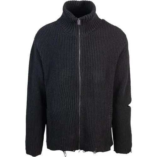 Zip-Up Sweater with High Neck , male, Sizes: M, S, L - A Paper Kid - Modalova