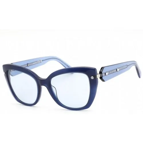 Blaue Plastik Damen Sonnenbrille - Swarovski - Modalova