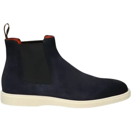 Blaue Chelsea Boot Stilvolles Modell - Santoni - Modalova